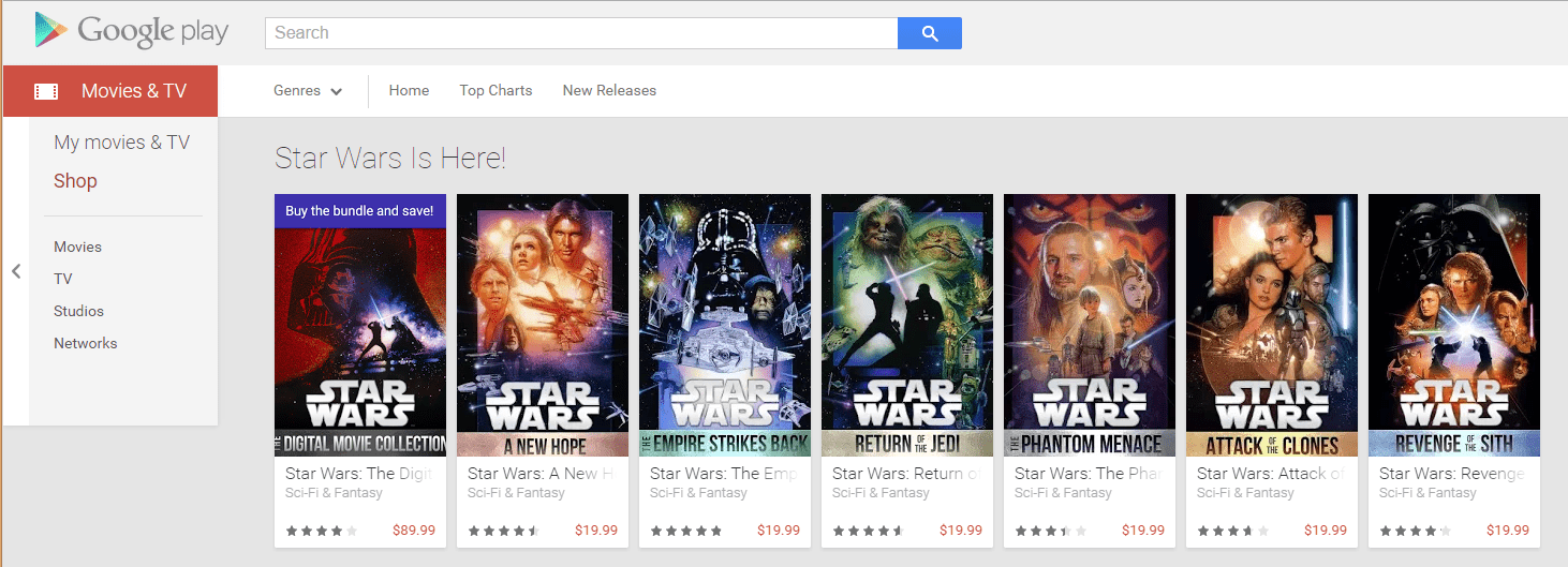 Google play star wars promo