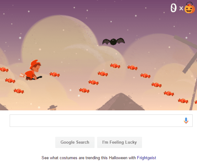 Google Halloween Game Doodle & Bing's Bat