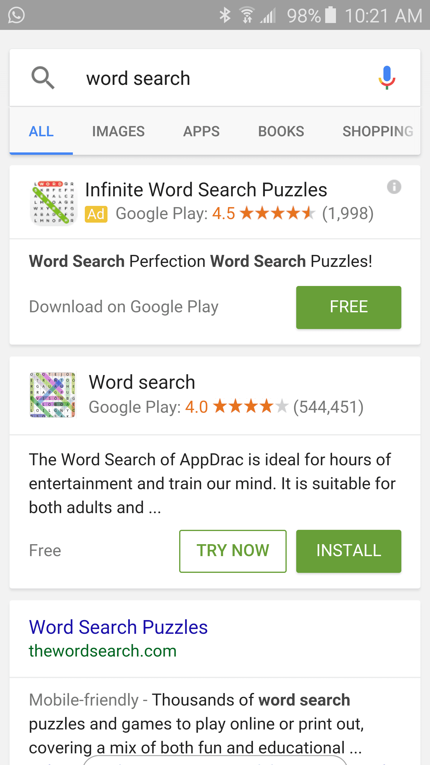 Wordsearch google app stream try now