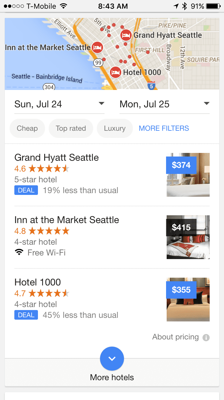 Google Travel Filter 2