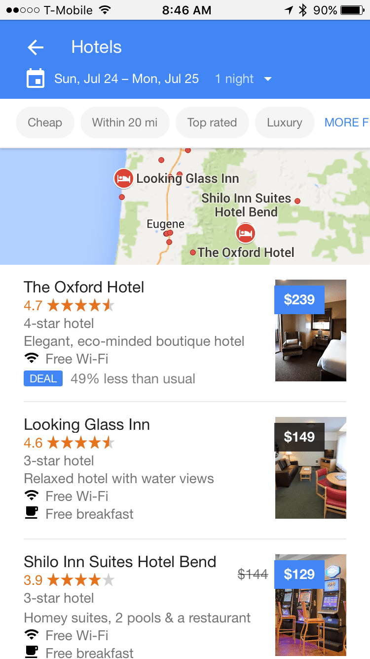Google Travel Filter 3