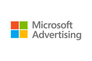 Microsoft Advertising logo with four colored squares and the 'Microsoft Advertising' wordmark.