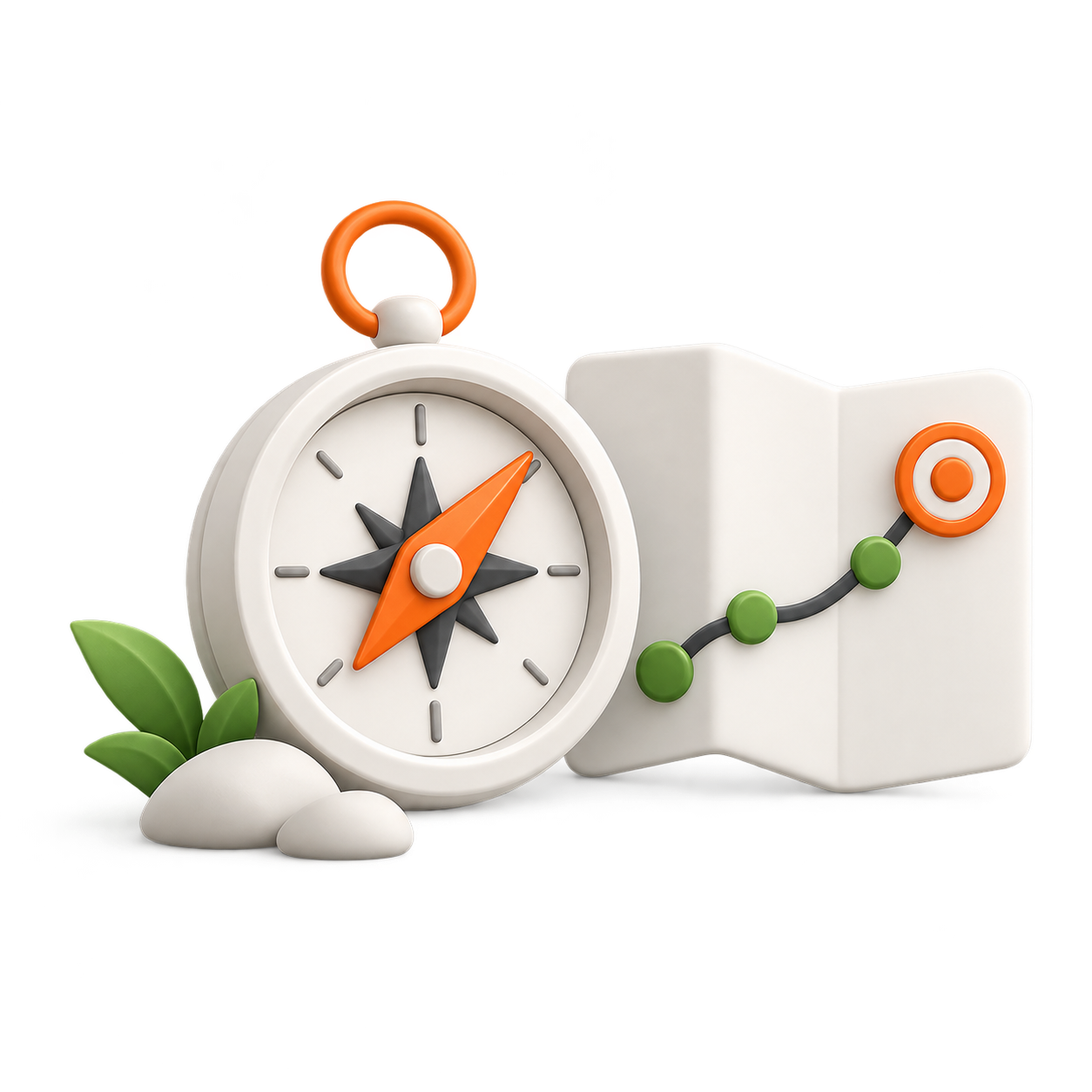 Compass and roadmap representing strategic digital marketing direction.